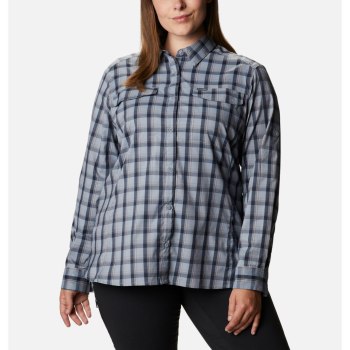 Dámské Košile Columbia Silver Ridge Lite Plaid Long Sleeve Plus Size Šedé NQVWZD480